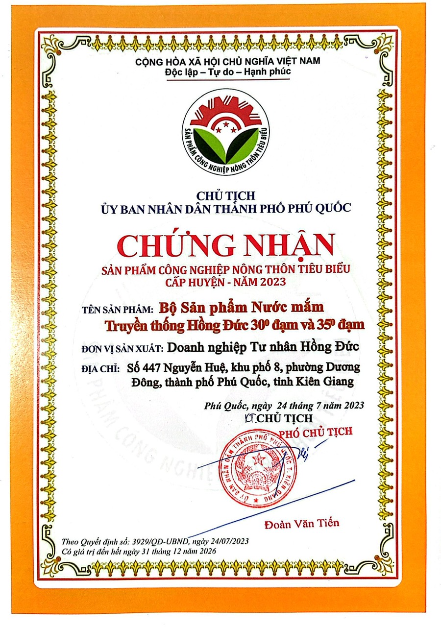 Chứng nhận OCOP 3