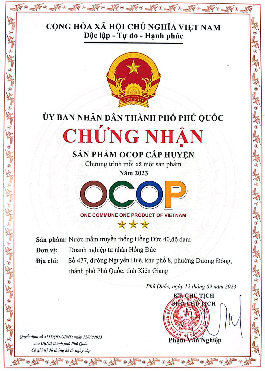 Chứng nhận OCOP 4